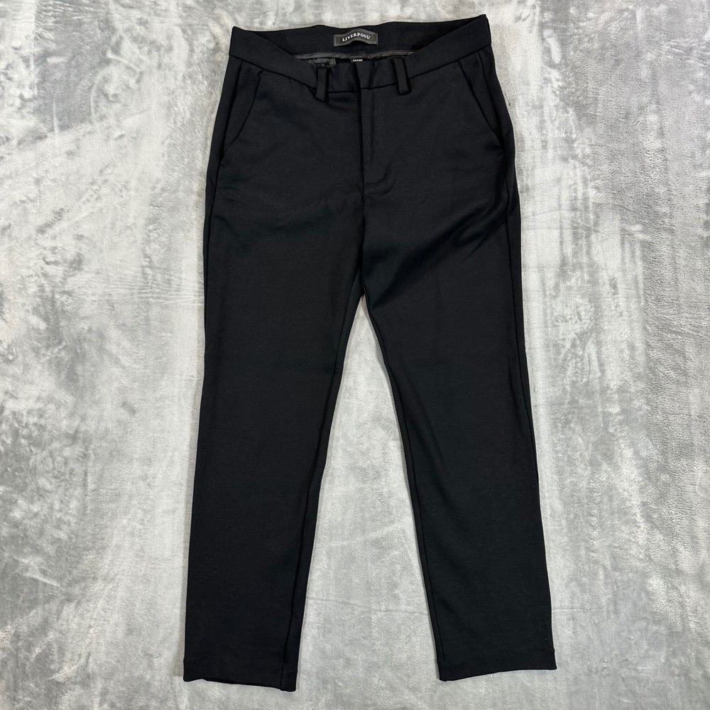 Liverpool Kingston Modern Slim Trousers Mens 32x30 Black Stretch Pants